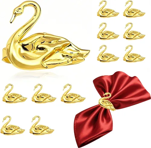 Miniatura 10 de Juego de 6 servilleteros de metal con diseño de abejorros dorados para jardín, boda, baby shower, cumpleaños, reuniones familiares, servilleteros