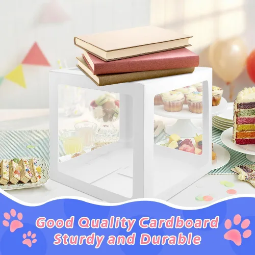 Miniatura 3 de Decoraciones de primer cumpleaños, 3 cajas de globos para niña o niño, bloques transparentes, decoraciones de fiesta de Pascua