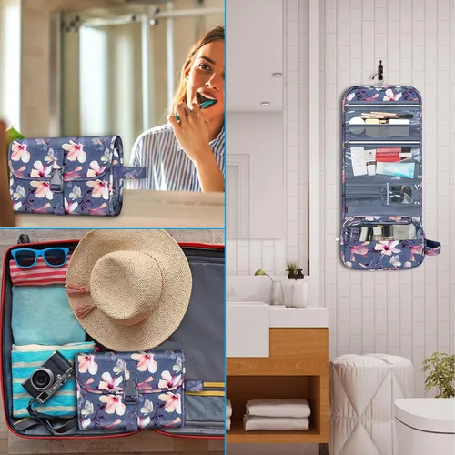 Miniatura 6 de Fintie Bolsa de viaje portátil para cosméticos y artículos de aseo, gran organizador colgante resistente al agua para maquillaje y almacenamiento