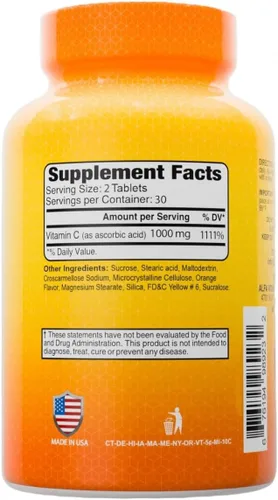 Miniatura 2 de ALFA VITAMINS Vitamina C masticables contiene 1000 mg - Tabletas fáciles de masticar - Super antioxidante - Refuerzo inmunológico - 60 tabletas