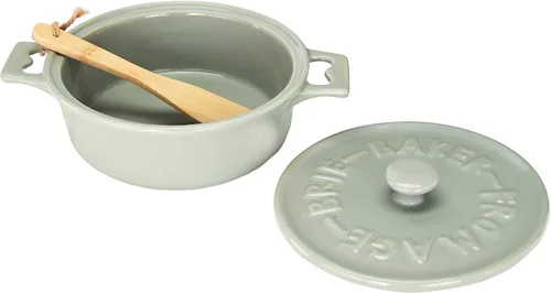 Miniatura 8 de Creative Co-Op Brie Bakers con tapas y esparcidores de madera (juego de 2 colores)