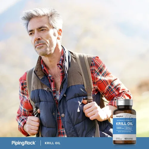 Miniatura 6 de Piping Rock Aceite de krill 1000 mg cápsulas blandas 60 unidades Suplemento para mujeres y hombres con Omega 3, astaxantina, EPA, DHA Sin