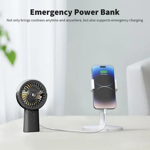 Miniatura 4 de Otlonpe Ventilador de nebulización de mano portátil, pequeño ventilador de niebla recargable personal de mano, ventilador de agua de 4000 mAh