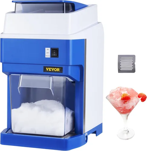 VEVOR Trituradora de hielo comercial, máquina eléctrica de cono de nieve de 265 libras por hora con caja de hielo de 4.4 libras, máquina de hielo