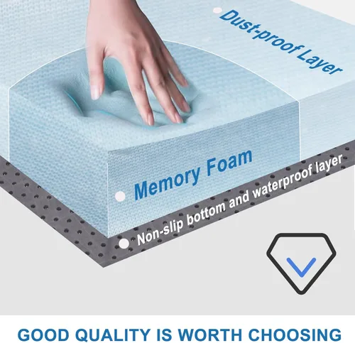 Miniatura 5 de Extra Thick Memory Foam Camping Mattress - 72" x 24" Portable Sleeping Pad for Adults, Folding Camping Bed Mat, Lightweight Cot Mattress Topper for