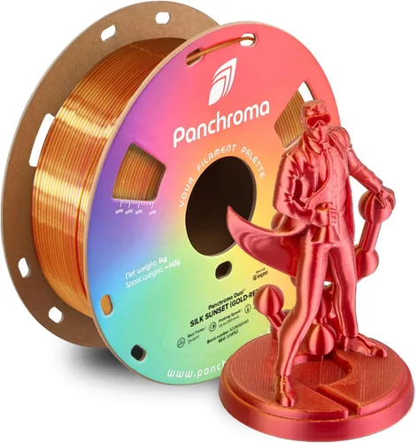 Miniatura 52 de Panchroma - Filamento de impresión 3D de ácido poliláctico (PLA) en degradado de Halloween, naranja, amarillo y magenta, 0.069 in, carrete de 2.2