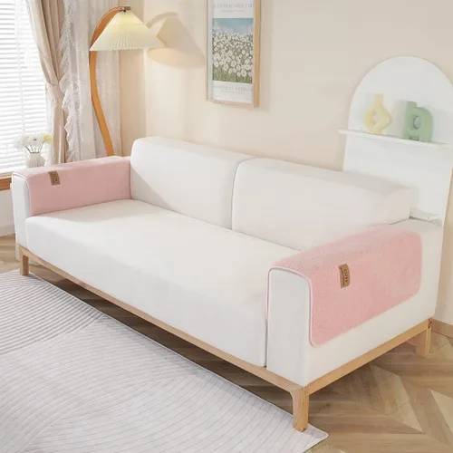 Miniatura 20 de Fundas de sofá de vellón sherpa suave y esponjoso, funda de sofá seccional de felpa cálida, funda antideslizante para sofá, protector de muebles