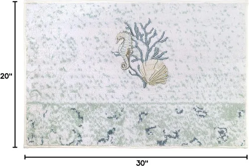 Miniatura 2 de Avanti Linens - Alfombra de baño, alfombra de baño de algodón, decoración del hogar inspirada en el mar (Colección Coastal Terrazo, 20" x 30")