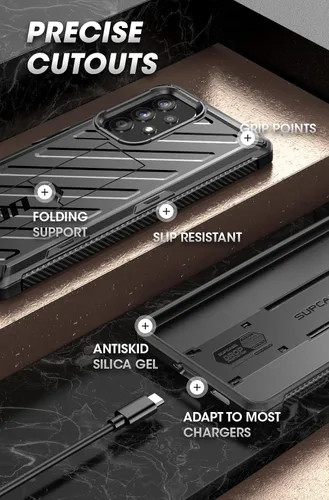 Miniatura 5 de SUPCASE Funda para Samsung Galaxy A53 5G (2022), delgada, resistente a prueba de golpes [serie Unicorn Beetle] con soporte (negro)