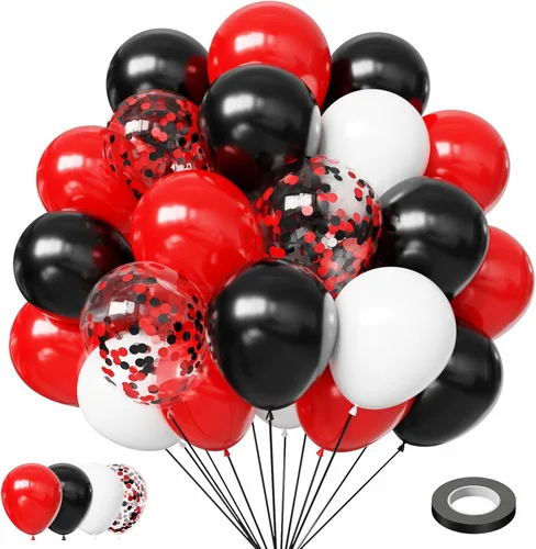 Miniatura 19 de Globos negros y metálicos plateados, 50 piezas de globos negros y plateados de 12 pulgadas, globos para fiestas para cumpleaños, graduación, Año