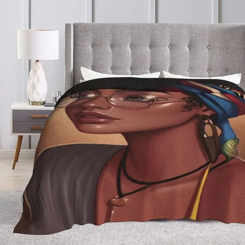 Miniatura 8 de Perinsto Manta de forro polar para niña negra africana, ultra suave y cálida para todas las estaciones, para cama, silla, automóvil, sofá