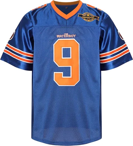 Miniatura 26 de Camiseta de fútbol The Waterboy #9 Bobby Boucher 50 aniversario Mud Dogs Bourbon Bowl Movie Football Jerseys para hombres