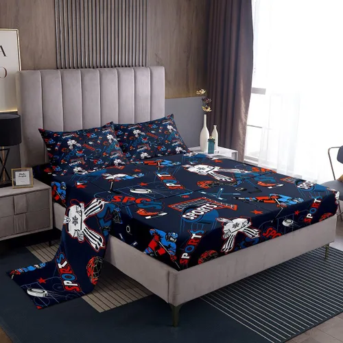 Miniatura 37 de Feelyou Juego de ropa de cama con alfabeto 3D, juego de sábanas coloridas del alfabeto inglés para niños y adultos, sábanas de dibujos animados