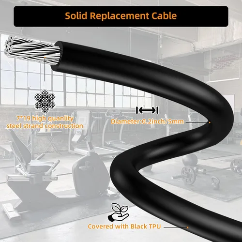 Miniatura 2 de LFJ Cable de repuesto para máquina de poleas, cable de acero resistente de 32.8/65.6/98.4 pies para sistema de polea de elevación de peso, cable