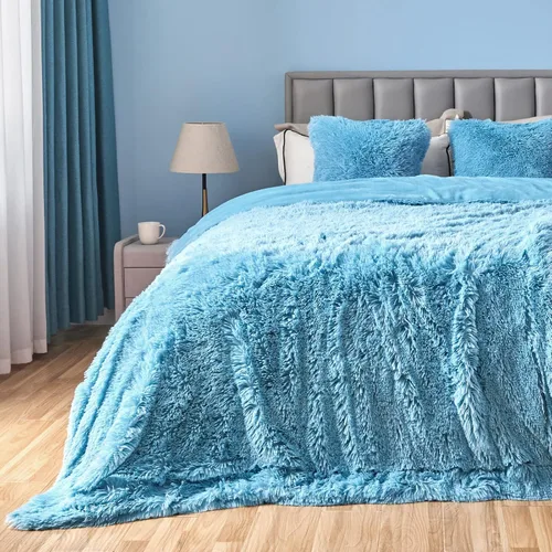 Miniatura 41 de GONAAP Manta de Tiro de Piel Sintética Mullida Tamaño Twin Rosa Claro Súper Suave Acogedora Felpa Mullida Lanuda para Sofá, Sillón o Cama