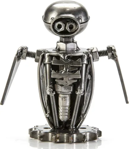 Miniatura 8 de KALIFANO Mini escultura de metal reciclado inspirada en xenomorfos hecha a mano con chatarra, arte de acero inspirado en alienígenas contra