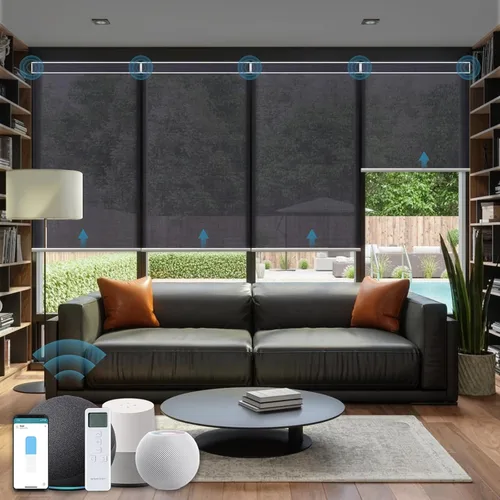 Miniatura 10 de Cortinas enrollables inteligentes de filtrado de luz motorizadas compatibles con HomeKit, persianas inteligentes para ventanas con 1% de apertura