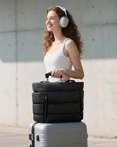 Miniatura 2 de Bolsa Tote Acolchada para Mujeres, Bolsa de Mano de Trabajo Ligera y Esponjosa para Maestras y Enfermeras, Bolsa de Hombro Acolchada para Escuela