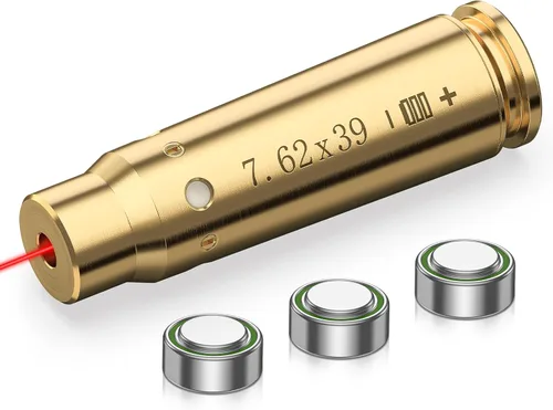 CVLIFE Bore Sight Laser 223 5.56mm/9mm/.243.308/12 Calibre/7.62x39mm/.45 acp Visor Láser Rojo con Baterías