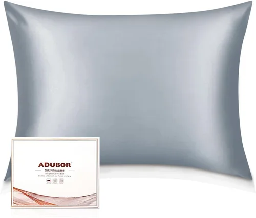 Miniatura 30 de Adubor Funda de almohada 100% de seda, fundas de almohada de seda de morera, 22 fibras de grado Momme 6A, funda de almohada de seda para la salud