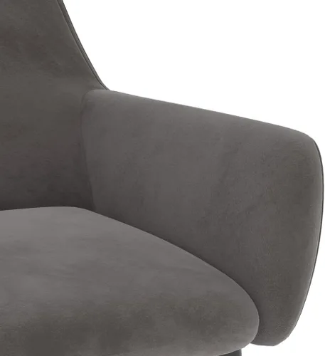 Miniatura 6 de Juego de 2 sillas de comedor modernas tapizadas de terciopelo gris oscuro con patas cónicas resistentes, diseño ergonómico para comedor y cocina
