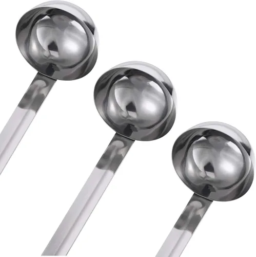 Miniatura 2 de meekoo Cucharón de acero inoxidable con mango de sopa con borde de vertido para cocina, cocina, salsa de sopa (2 onzas)