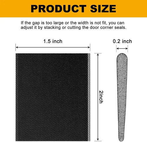 Miniatura 2 de 24 piezas de sellado de espuma para esquina de puerta, tapón autoadhesivo para puerta delantera exterior, relleno de huecos de puerta