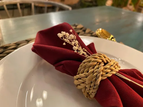Miniatura 9 de Juego de 12 soportes tejidos de mimbre para mesa de comedor, decoración de Pascua, diseño de olas del océano