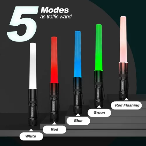 Miniatura 3 de RoadHero Paquete de 2 linternas LED multicolor de 12 pulgadas para control de tráfico, 4 colores en 1, luz de señal de seguridad para versión