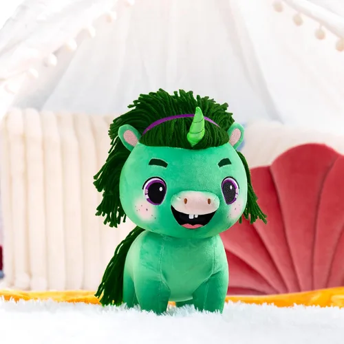 Miniatura 3 de Not Quite Narwhal Juniper Pom Pom Dazzlerump - Peluche de 12 pulgadas, material suave para abrazar, gran juego para el cabello