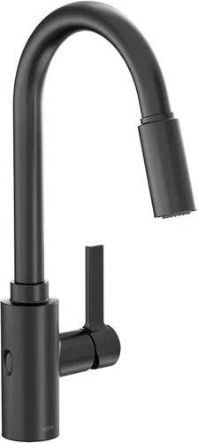 Miniatura 18 de Moen Genta LX - Grifo de cocina moderno cromado de una sola manija con rociador extraíble, cabezal de acoplamiento reflectante, grifo para fregadero