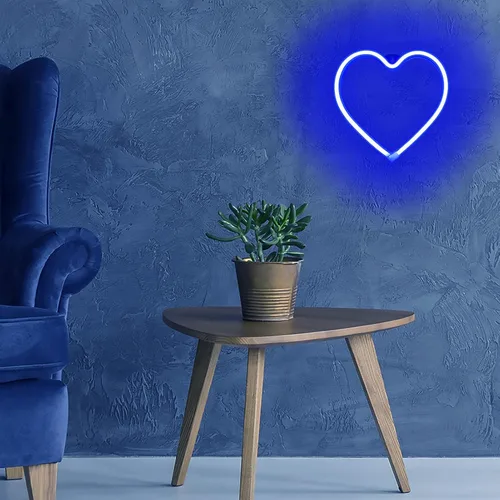 Miniatura 2 de Luces en forma de corazón, luz de neón de corazón azul, luces de corazón de San Valentín, luces de corazón enchufables, luces LED de San Valentín