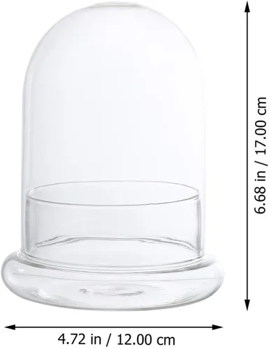 Miniatura 4 de 2 cúpula de cristal Cloche con orificio de aire y base, terrario de vidrio transparente, cúpula de humedad para plantas pequeñas, decoración de mesa