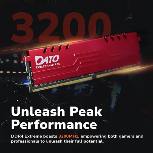 Miniatura 2 de DATO 16GB DDR4 RAM 8GBx2 3200MHz DIMM con disipador térmico PC4-25600 3200 CL16 1.35V 288-Pin Non-ECC UDIMM Módulo de memoria de escritorio