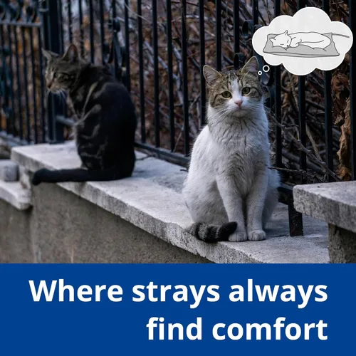 Miniatura 6 de Cama térmica para gatos al aire libre, almohadilla térmica suave para mascotas con cable envuelto en acero, calentador exterior de mascotas para Gris