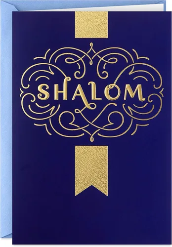 Miniatura 9 de Hallmark Tarjetas de Hanukkah del árbol de la vida en caja (40 tarjetas y sobres) Paloma azul y plateada Tarjetas de Hanukkah Paloma Azul y Plata