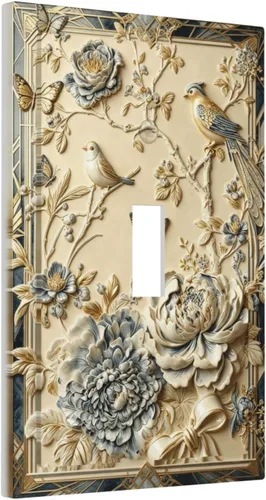Miniatura 95 de Cubierta de Interruptor de Luz de Estilo Boho Vintage de los 70 Sol Arcoíris Champiñón Floral Rocker Individual 1 Gang Cubierta de Enchufe