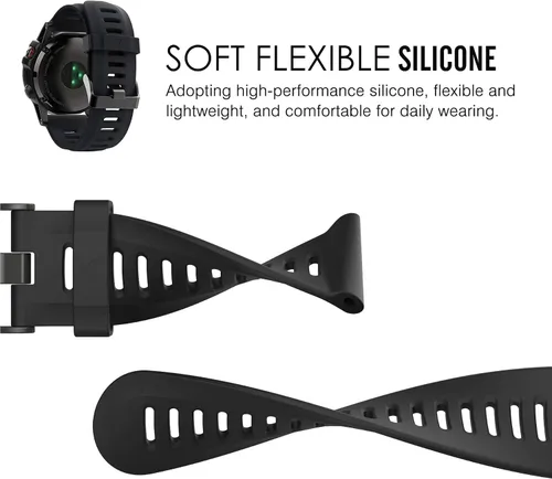 Miniatura 3 de Correa para Garmin Fenix 3, correa de repuesto de silicona suave para reloj inteligente Garmin Fenix 3 HR (sin rastreador)