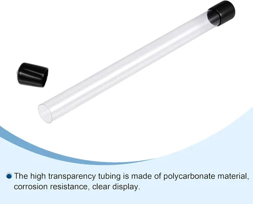 Miniatura 3 de MECCANIXITY Tubo de Almacenamiento Transparente 23x25mm Pequeño Tubo de Plástico Redondo con Tapas Botella Contenedor Rígido 300mm/12 Pulgadas