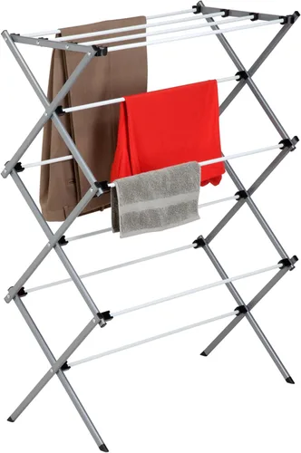 Miniatura 3 de Honey-Can-Do Estante de secado de ropa plegable de metal, 50 libras, 29 x 14.2 x 42.1 pulgadas, blanco y gris