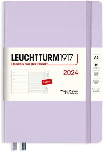 Miniatura 23 de LEUCHTTURM1917 - Agenda semanal y cuaderno 2024 con folleto adicional, tapa dura, composición (B5), verde (1 de enero - 31 de diciembre de 2024)
