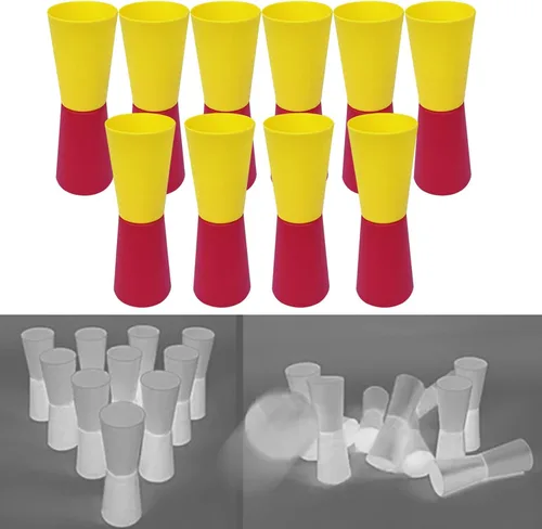 Miniatura 5 de 10 tazas abatibles invertidas para entrenamiento de agilidad de velocidad y coordinación corporal Rojo Amarillo