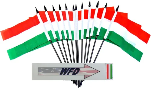 Miniatura 152 de World Flags Direct Banderas en miniatura de poliéster de Afganistán, paquete de 12, decoración de mesa de fiesta, desfiles, 4 x 6 pulgadas, verde