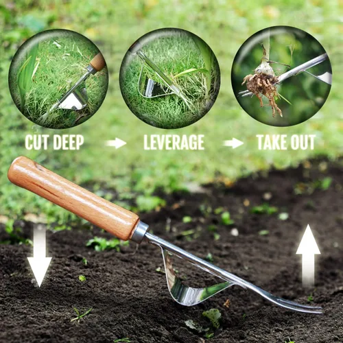 Miniatura 2 de Betus Desbrozadora manual manual – Base de apalancamiento a prueba de flexión para una eliminación súper fácil de malezas y excavación más profunda