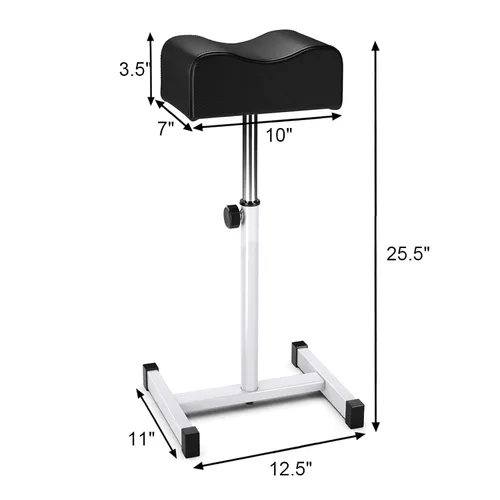 Miniatura 5 de CHAOEEMY Reposapiés de pedicura, taburete de pedicura de altura ajustable, soporte de pedicura para salón en casa, tatuaje, tecnología de uñas Negro