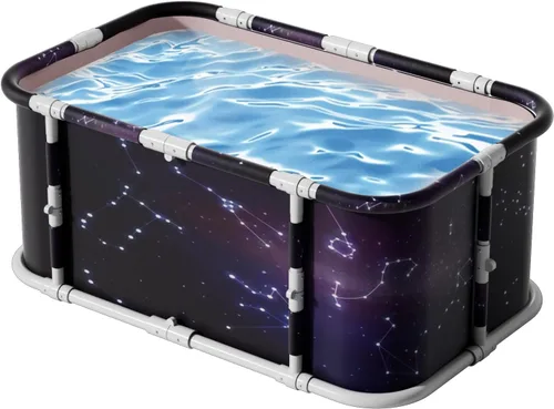 Simcat Bañera plegable portátil grande de 45 pulgadas para adultos, bañera separada para terapia de spa familiar, bañera de hidromasaje caliente y