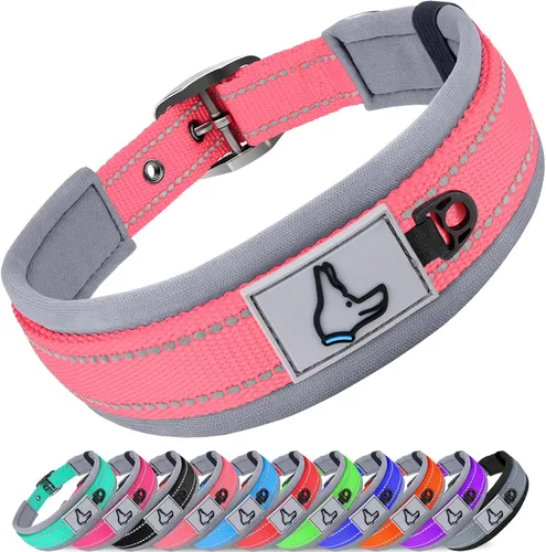 Miniatura 12 de Joytale Collar reflectante para perros extragrandes, de neopreno acolchado y ajustable, collares para mascotas de alta resistencia reflectantes