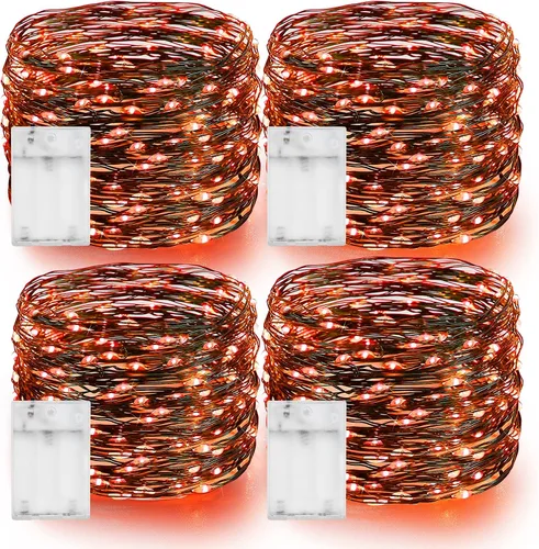 Miniatura 13 de Dazzle Bright - Guirnalda de luces de hadas de Halloween, 60 luces LED de 20 pies de alambre de cobre a batería y resistente al agua, decoraciones
