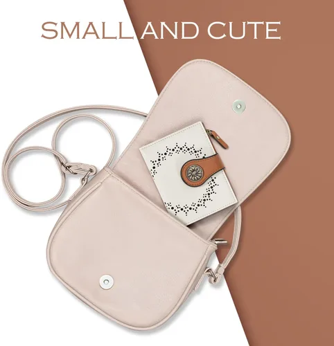 Miniatura 3 de Tipmile Billeteras pequeñas de cuero para mujer, con 2 ventanas de identificación, con bloqueo RFID, tarjetero con cremallera y bolsillo