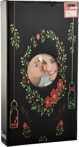Arpan Álbum de fotos de diseño 6x4 con 300 bolsillos (negro floral)